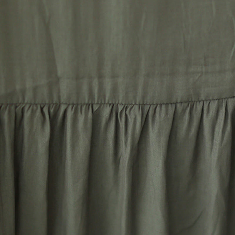 Buddha Stonesカジュアル 無地 両面スタイル ドレス シフォン ミディドレス ポケット付き - image 16