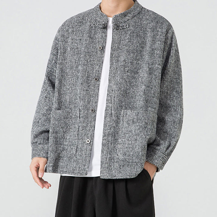 Buddha Stones長袖 カエルボタンデザイン メンズ コットンジャケット シャツ ポケット付き - image 14