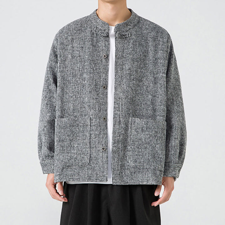 Buddha Stones長袖 カエルボタンデザイン メンズ コットンジャケット シャツ ポケット付き - image 17