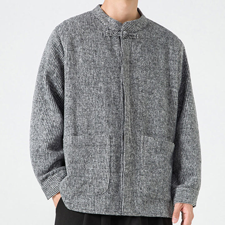 Buddha Stones長袖 カエルボタンデザイン メンズ コットンジャケット シャツ ポケット付き - image 15