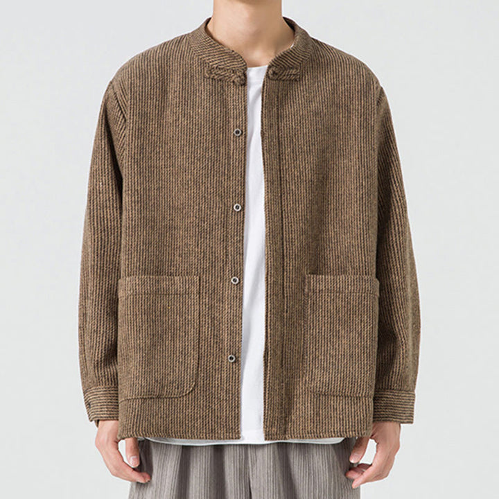 Buddha Stones長袖 カエルボタンデザイン メンズ コットンジャケット シャツ ポケット付き - image 21