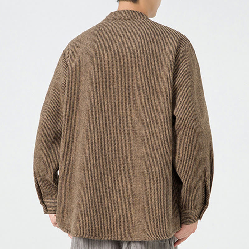 Buddha Stones長袖 カエルボタンデザイン メンズ コットンジャケット シャツ ポケット付き - image 25