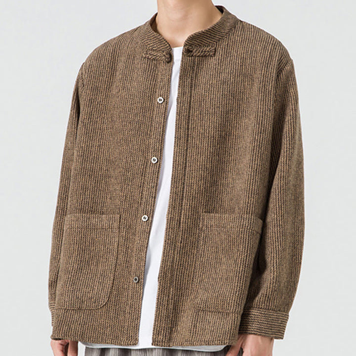 Buddha Stones長袖 カエルボタンデザイン メンズ コットンジャケット シャツ ポケット付き - image 23