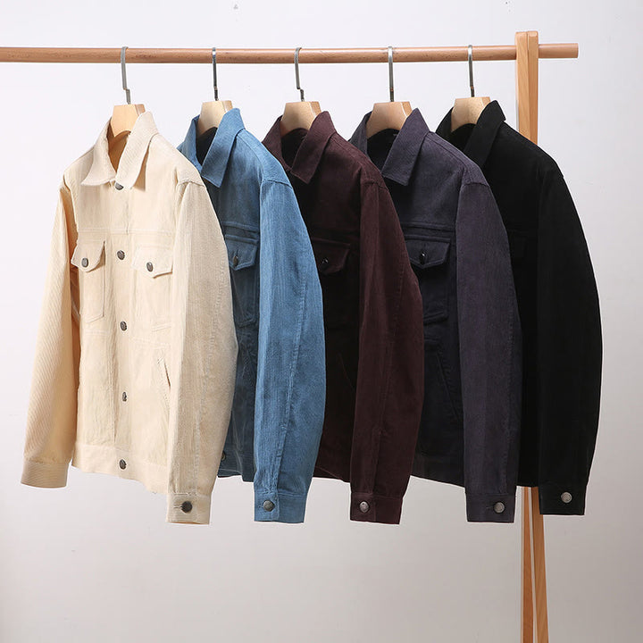 Buddha Stones無地 長袖 ボタンデザイン メンズ コットンジャケット シャツ ポケット付き - image 10