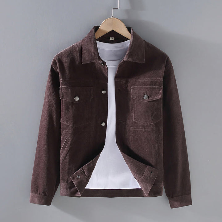 Buddha Stones無地 長袖 ボタンデザイン メンズ コットンジャケット シャツ ポケット付き - サドルブラウン - US/UK/AU42、 EU52 (3XL) - image 9