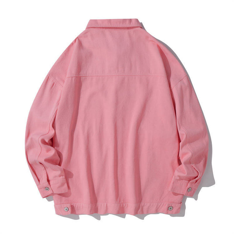 Buddha Stones長袖 ボタン スタンドカラー デザイン メンズ コットン ジャケット シャツ ポケット付き - image 9