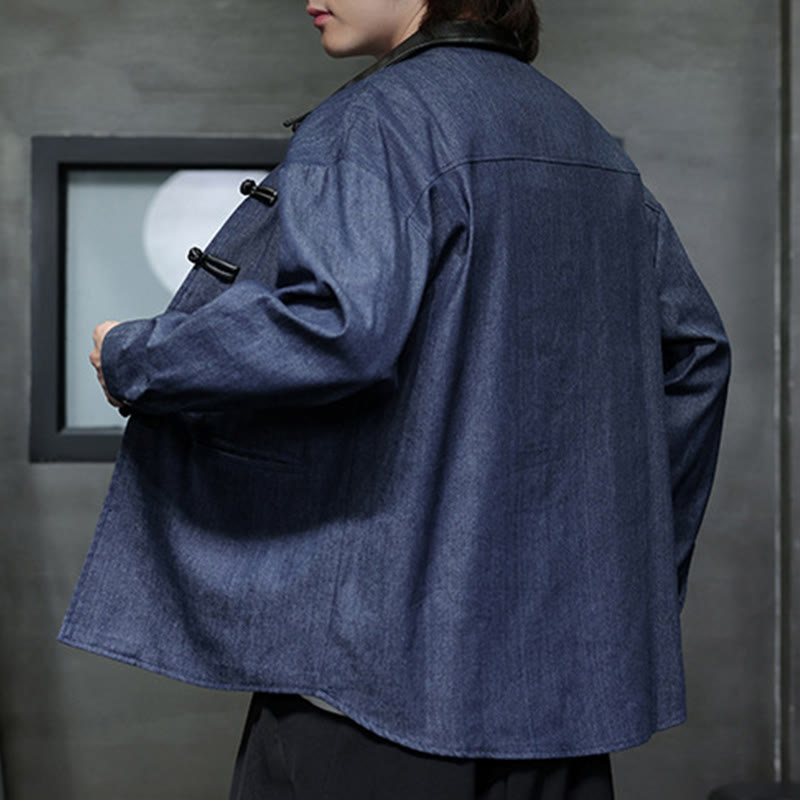 Buddha Stonesメンズ フロッグボタン コットン 長袖シャツ ポケット付き - image 7