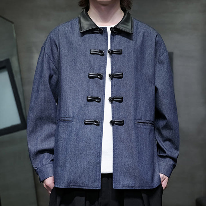 Buddha Stonesメンズ フロッグボタン コットン 長袖シャツ ポケット付き - image 2