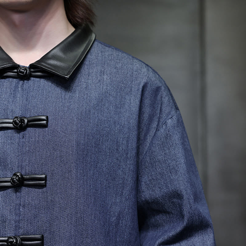 Buddha Stonesメンズ フロッグボタン コットン 長袖シャツ ポケット付き - image 12