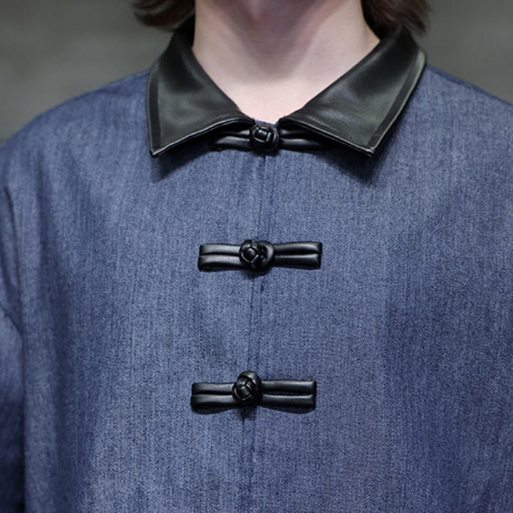 Buddha Stonesメンズ フロッグボタン コットン 長袖シャツ ポケット付き - image 11