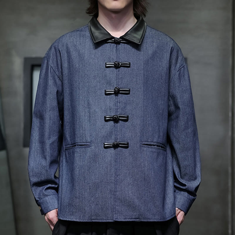 Buddha Stonesメンズ フロッグボタン コットン 長袖シャツ ポケット付き - image 10