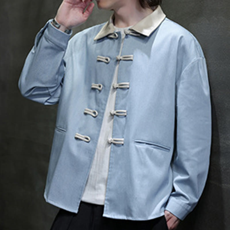 Buddha Stonesメンズ フロッグボタン コットン 長袖シャツ ポケット付き - image 17