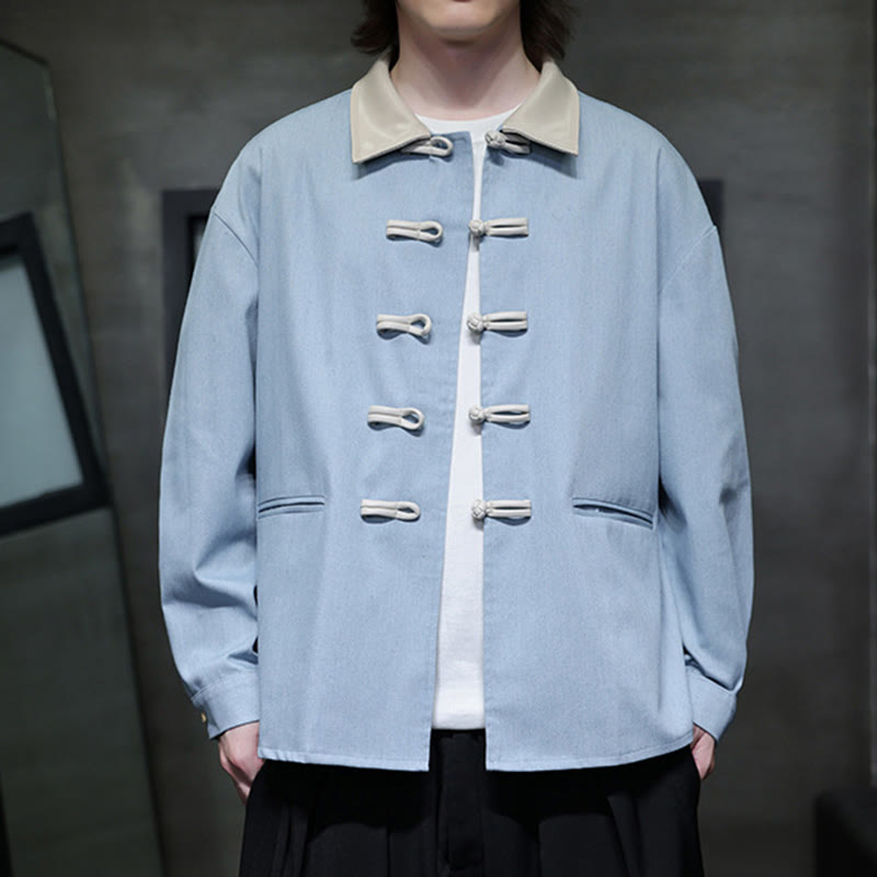Buddha Stonesメンズ フロッグボタン コットン 長袖シャツ ポケット付き - image 18