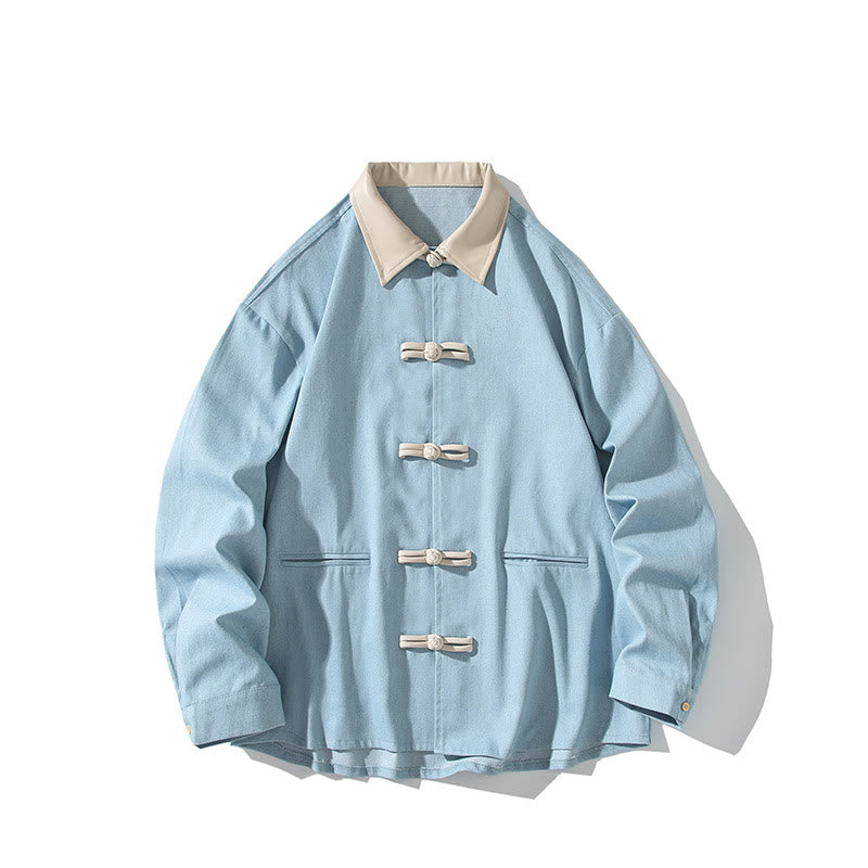 Buddha Stonesメンズ フロッグボタン コットン 長袖シャツ ポケット付き - image 14