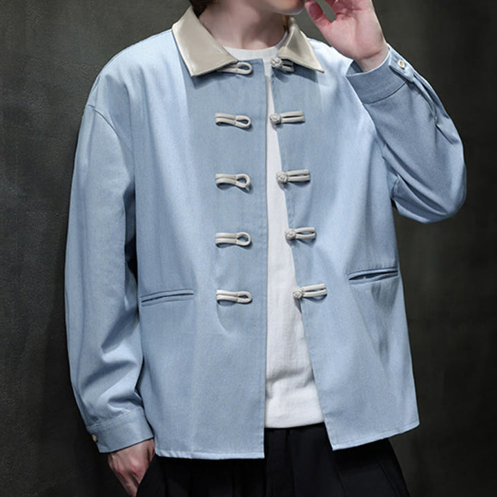 Buddha Stonesメンズ フロッグボタン コットン 長袖シャツ ポケット付き - image 15
