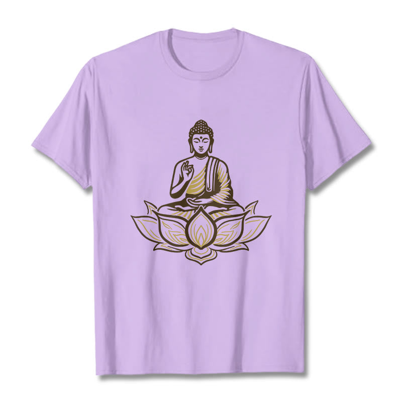 Buddha Stones蓮の中で瞑想する仏陀のTシャツ - 梅 - 2XL - image 17