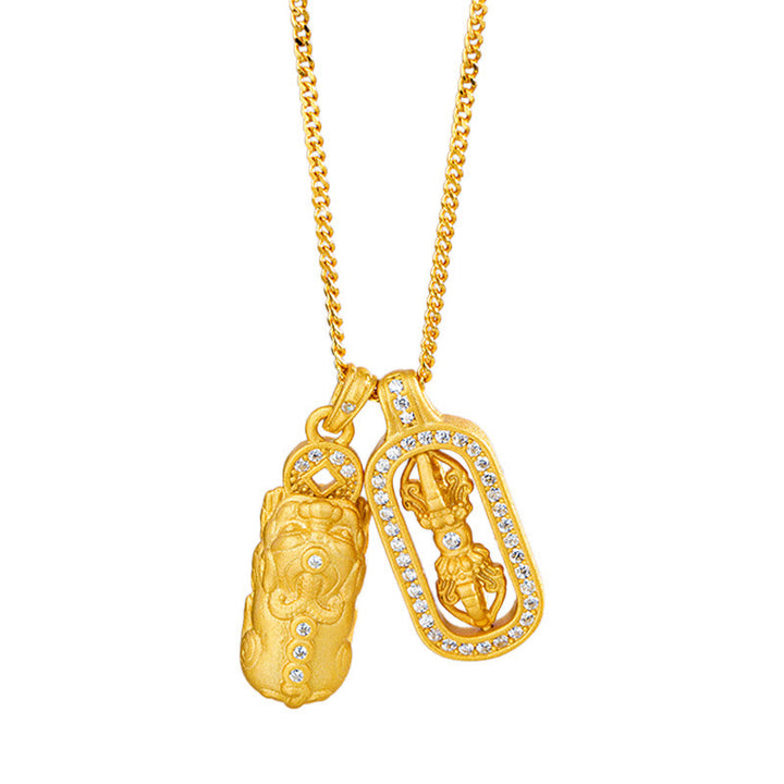 Buddha Stones925 スターリングシルバー ミニ 貔貅 ドルジェ ヴァジュラ 富のネックレス ペンダント - image 3