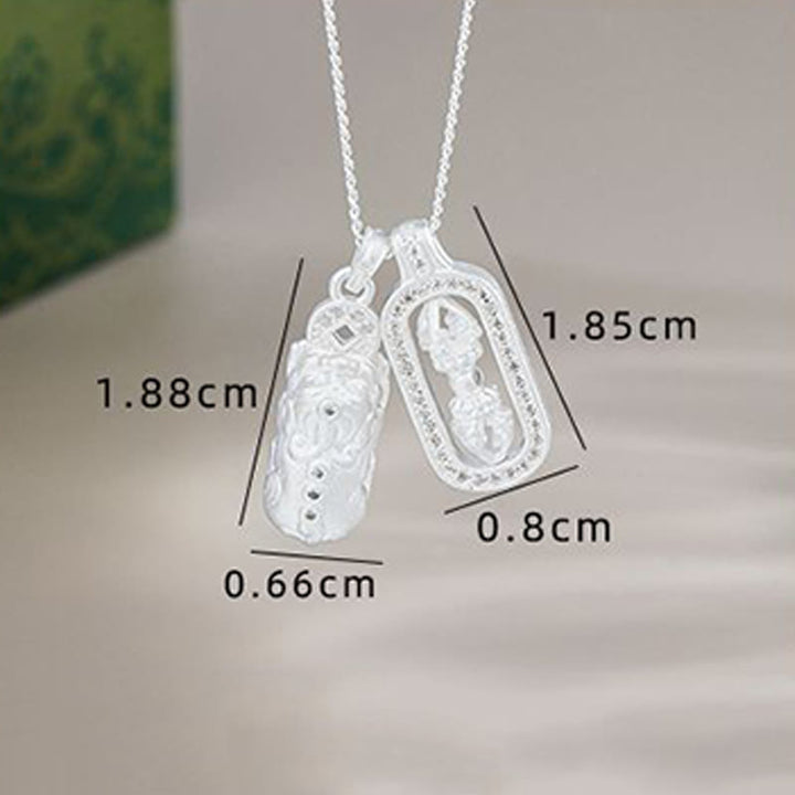 Buddha Stones925 スターリングシルバー ミニ 貔貅 ドルジェ ヴァジュラ 富のネックレス ペンダント - image 10