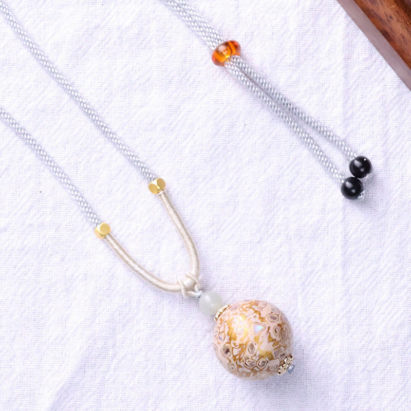 Buddha Stones黒檀カラフル 漆工芸 ビーズ 落ち着いたネックレス ペンダント - image 11