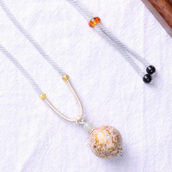 Buddha Stones黒檀カラフル 漆工芸 ビーズ 落ち着いたネックレス ペンダント - image 11