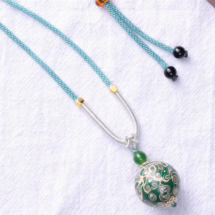 Buddha Stones黒檀カラフル 漆工芸 ビーズ 落ち着いたネックレス ペンダント - image 14
