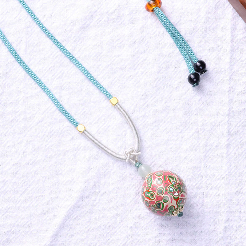 Buddha Stones黒檀カラフル 漆工芸 ビーズ 落ち着いたネックレス ペンダント - image 3