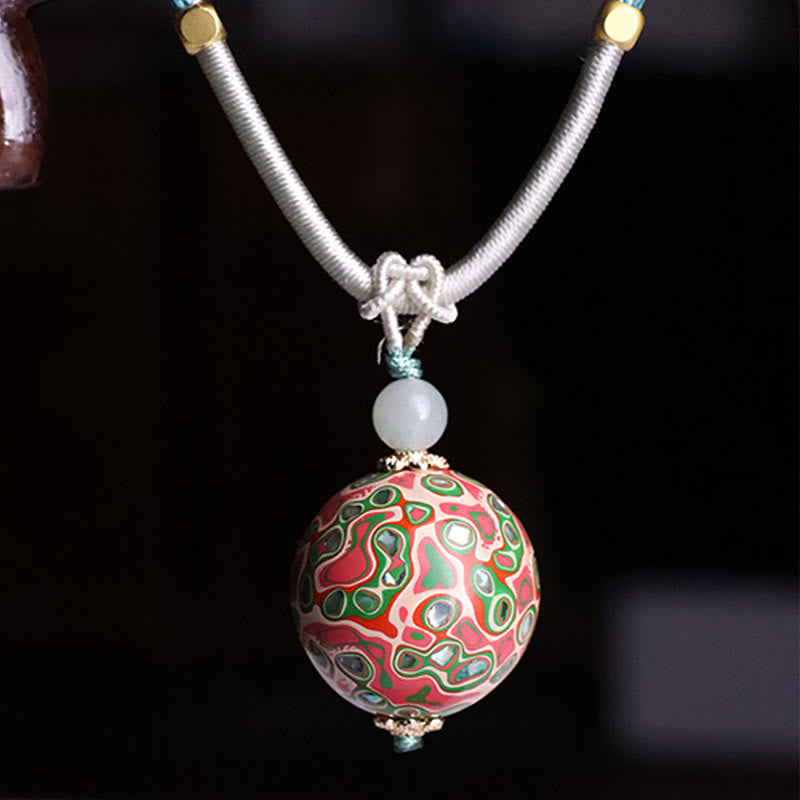 Buddha Stones黒檀カラフル 漆工芸 ビーズ 落ち着いたネックレス ペンダント - image 5