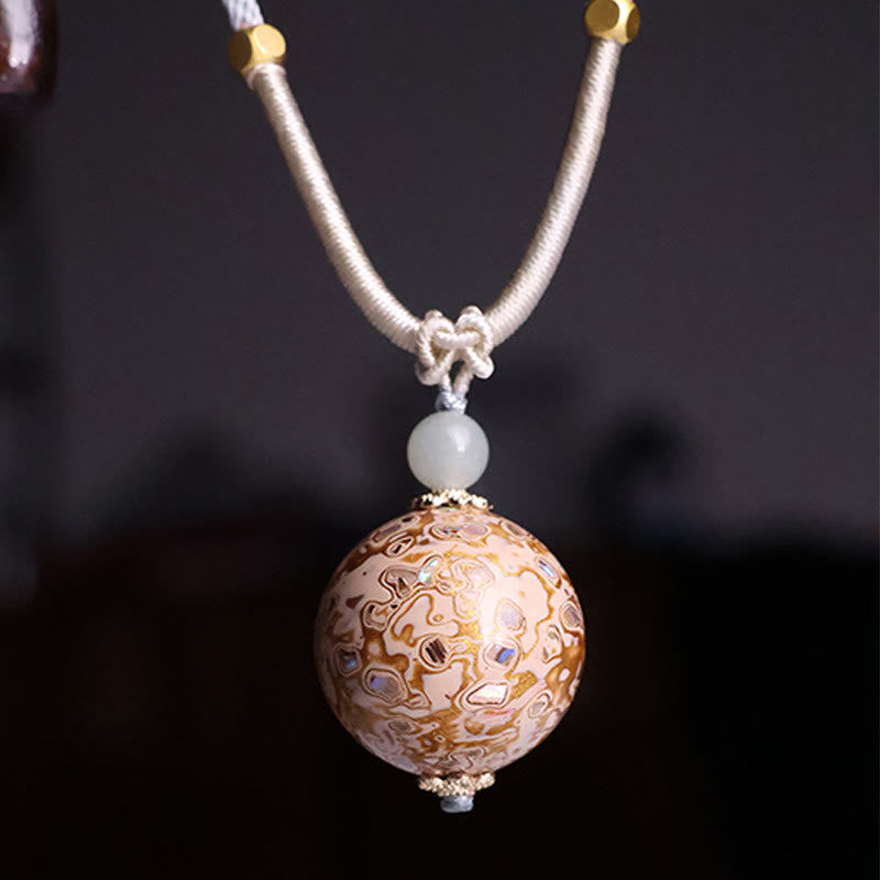 Buddha Stones黒檀カラフル 漆工芸 ビーズ 落ち着いたネックレス ペンダント - ベージュ（ランダムベージュカラー） - image 10