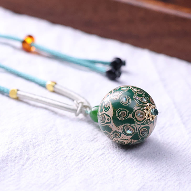 Buddha Stones黒檀カラフル 漆工芸 ビーズ 落ち着いたネックレス ペンダント - image 15