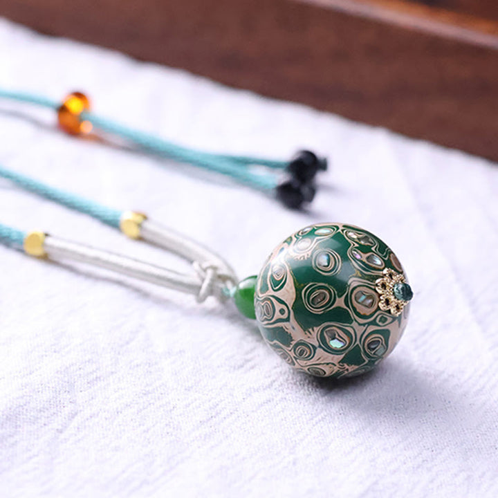Buddha Stones黒檀カラフル 漆工芸 ビーズ 落ち着いたネックレス ペンダント - image 15