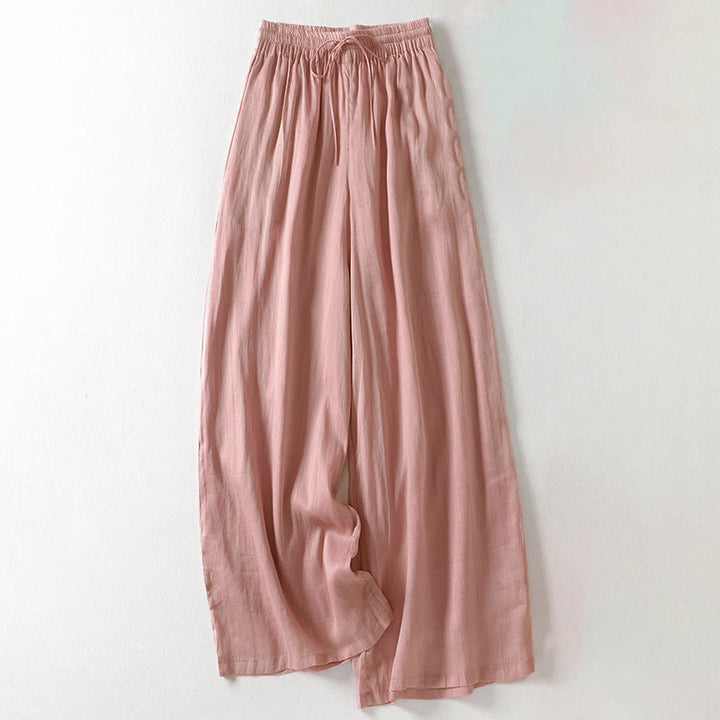 Buddha Stones無地 レースアップ レディース ワイドレッグパンツ - ピンク - US8-10，UK/AU12-14，EU40-42 (2XL) - image 23