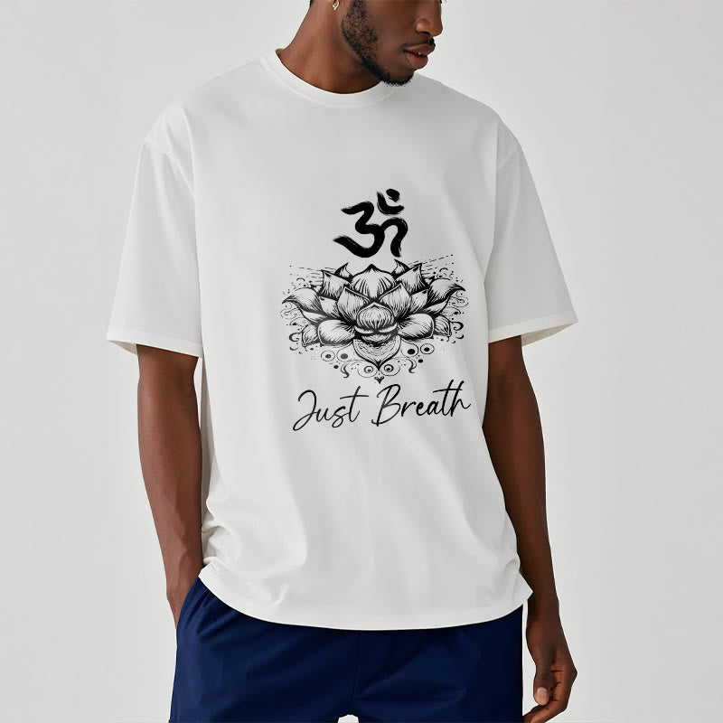 Buddha Stonesカジュアルオームシンボル蓮の花柄コットンTシャツ - image 8