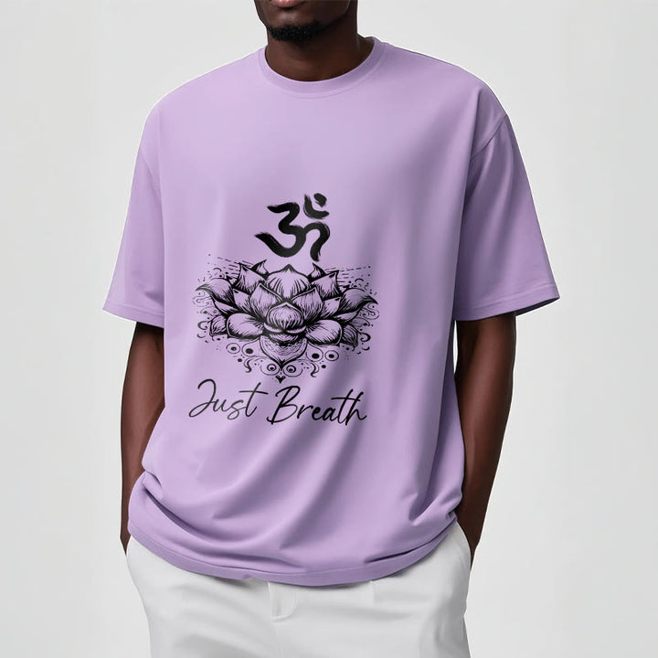 Buddha Stonesカジュアルオームシンボル蓮の花柄コットンTシャツ - image 17