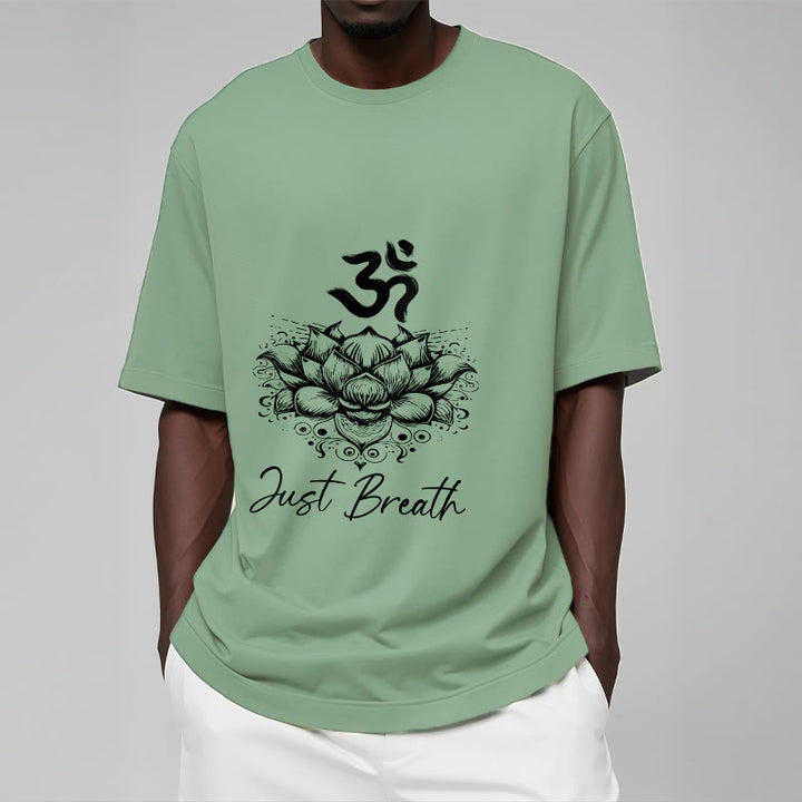 Buddha Stonesカジュアルオームシンボル蓮の花柄コットンTシャツ - image 15
