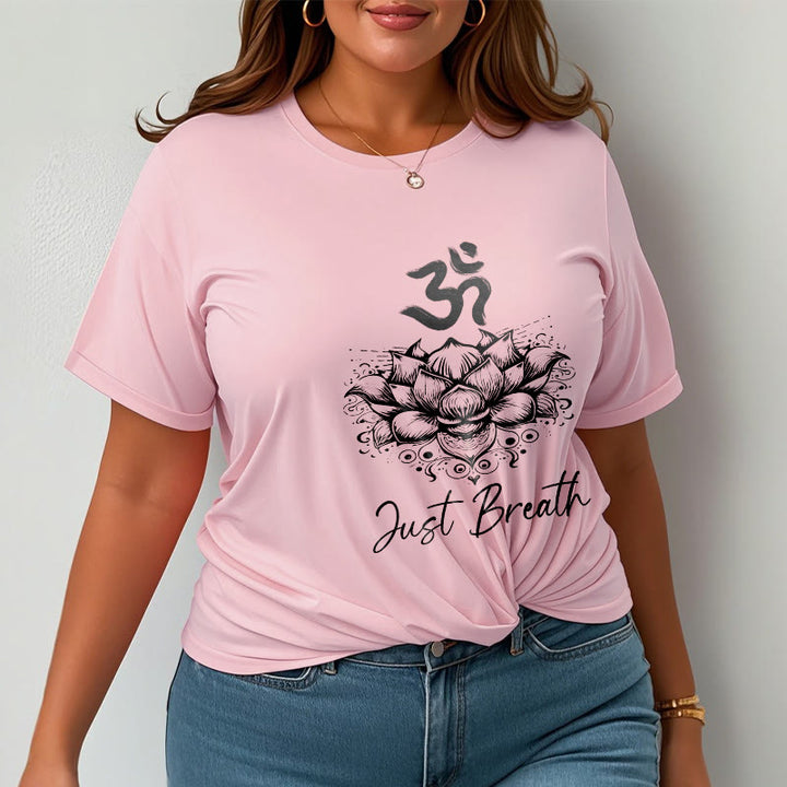Buddha Stonesカジュアルオームシンボル蓮の花柄コットンTシャツ - image 13
