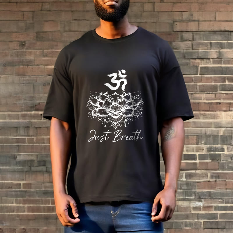 Buddha Stonesカジュアルオームシンボル蓮の花柄コットンTシャツ - image 5