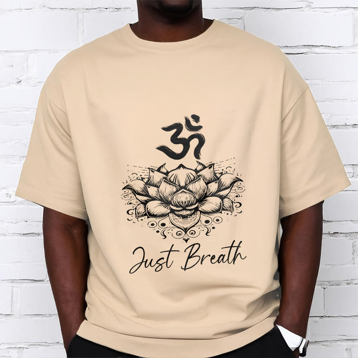 Buddha Stonesカジュアルオームシンボル蓮の花柄コットンTシャツ - image 11