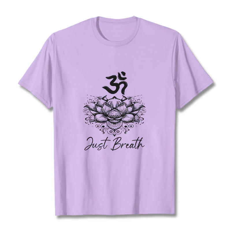 Buddha Stonesカジュアルオームシンボル蓮の花柄コットンTシャツ - 梅 - 2XL - image 16