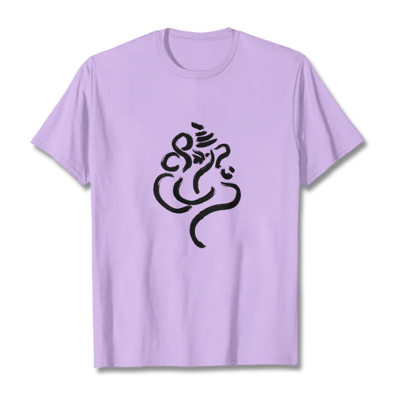 Buddha Stonesカジュアルガネーシャ柄コットンTシャツ - 梅 - 2XL - image 16