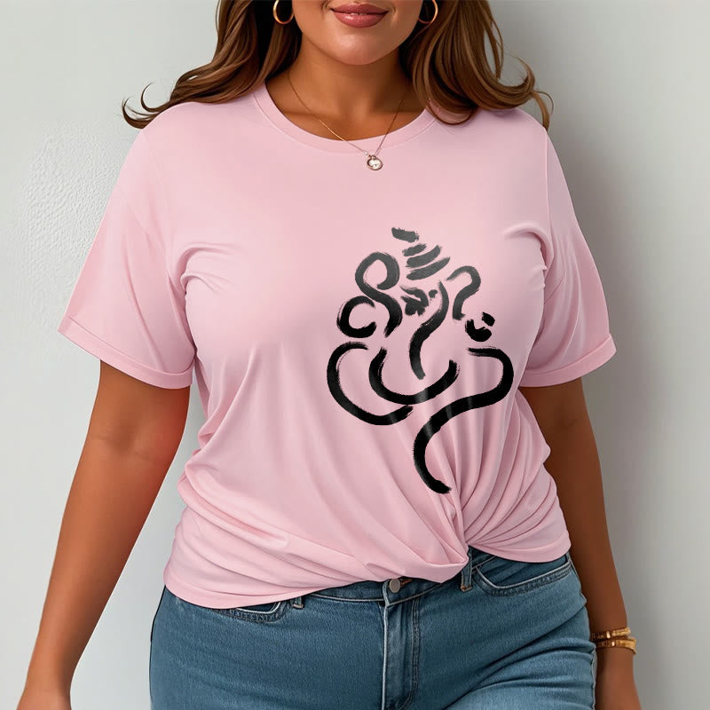 Buddha Stonesカジュアルガネーシャ柄コットンTシャツ - image 13