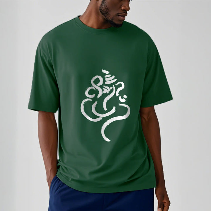 Buddha Stonesカジュアルガネーシャ柄コットンTシャツ - image 11