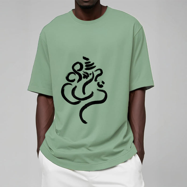 Buddha Stonesカジュアルガネーシャ柄コットンTシャツ - image 15