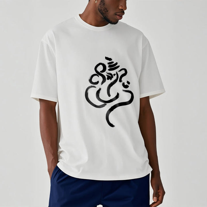 Buddha Stonesカジュアルガネーシャ柄コットンTシャツ - image 6