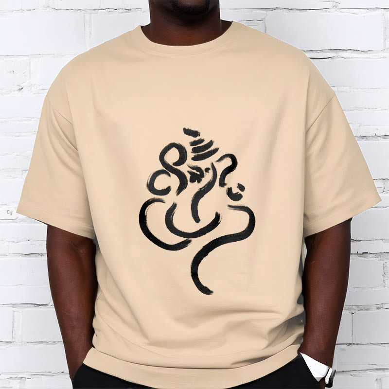 Buddha Stonesカジュアルガネーシャ柄コットンTシャツ - image 9