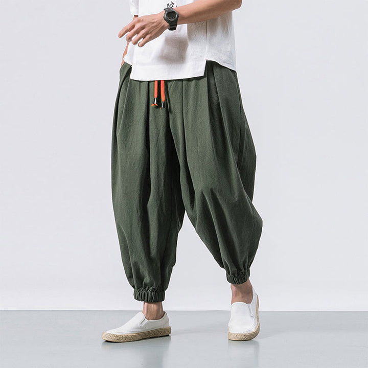 Buddha Stonesカジュアル スポーツ メンズ 無地 コットン ドローストリング パンツ ポケット付き - オリーブ - US/UK/AU46、 EU56 (5XL) - image 15