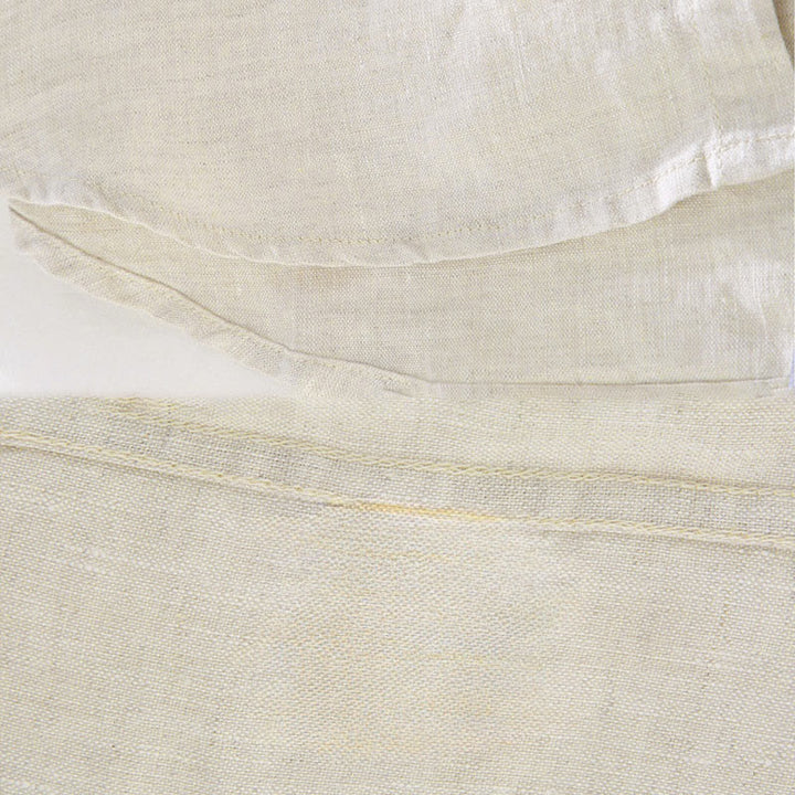 Buddha Stones春 メンズ カジュアル 純色 リネン 長袖 シャツ ポケット付き - image 4