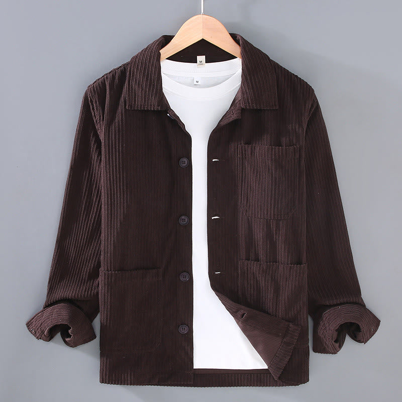 Buddha Stones秋ラペルデザイン 長袖ボタン付きメンズジャケット ポケット付き - サドルブラウン - US/UK/AU42、 EU52 (3XL) - image 7