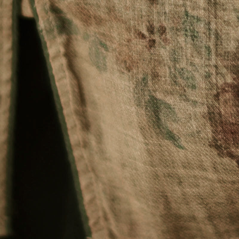 Buddha Stonesパープルフラワープリントカエルボタンデザインシャツ - image 6