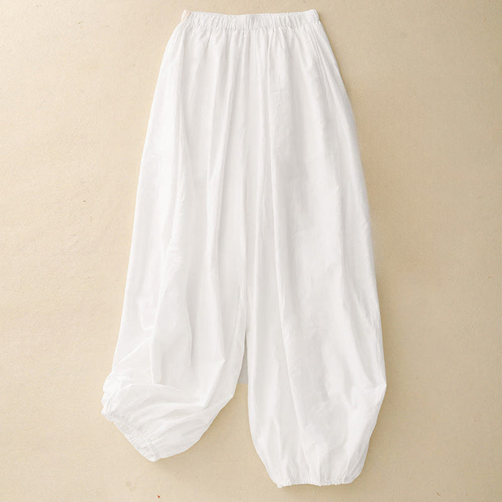 Buddha Stonesカジュアル シンプルデザイン レディース コットン ハーレムパンツ ポケット付き - 白 - US8-10，UK/AU12-14，EU40-42 (2XL) - image 4