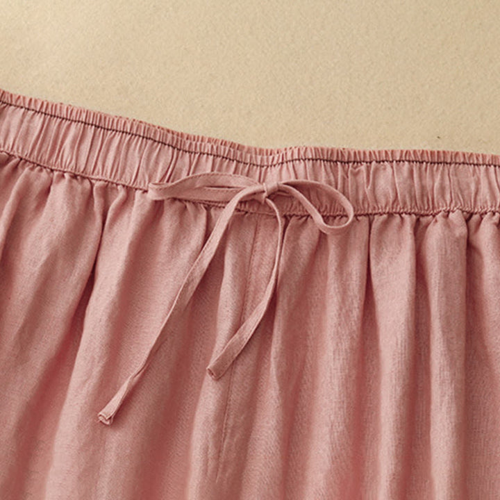 Buddha Stonesカジュアル刺繍花びらレディースコットンリネン7-8丈ハーレムパンツ ポケット付き - image 15